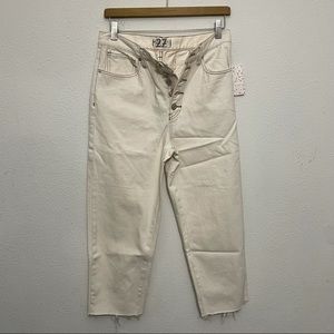 NWT Free People Wide Leg Cream Jeans 27 28